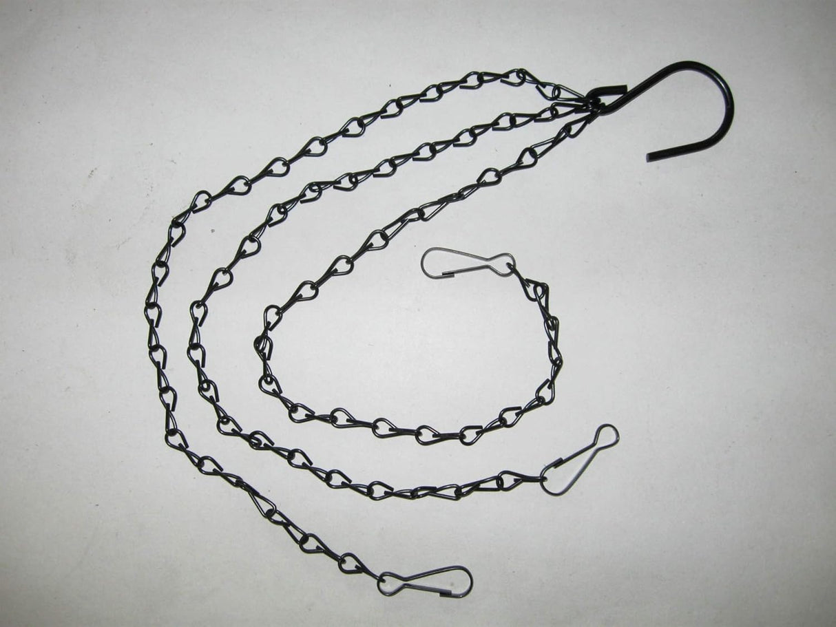 3-Pack Hanging Chain Set, Replacement Chain, Metal, Hanging Basket, Chains, Garden, Flower Pot, Plant Hanger with Clips and Hooks for Bird Feeders