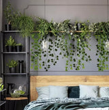 25 meters Ivy garland / Leaf garland - 2 m long Green - Side View