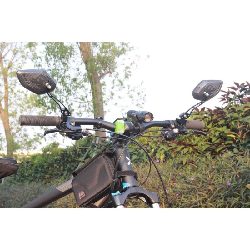 Bicycle Mirrors, [Upgraded Version] Two pcs HD Safety Glass Adjustable Rearview Mirrors for Mountain Bike, Adjustable Glass Rearview Mirror