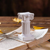 White Roman Pillar Greek Pillar Statue Indoor and Outdoor Modern Style Mini Resin Decoration (1 pc, white) - Front View