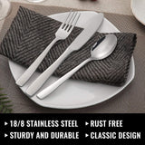 Stainless Steel Cutlery Set for 8 People with Steak Knives - 48 Pieces for Home, Kitchen, Restaurant