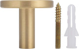Set of 4 wall hooks in brushed brass, towel hooks in gold - Top-Down View