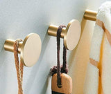 Set of 4 wall hooks in brushed brass, towel hooks in gold - 45-Degree Angle