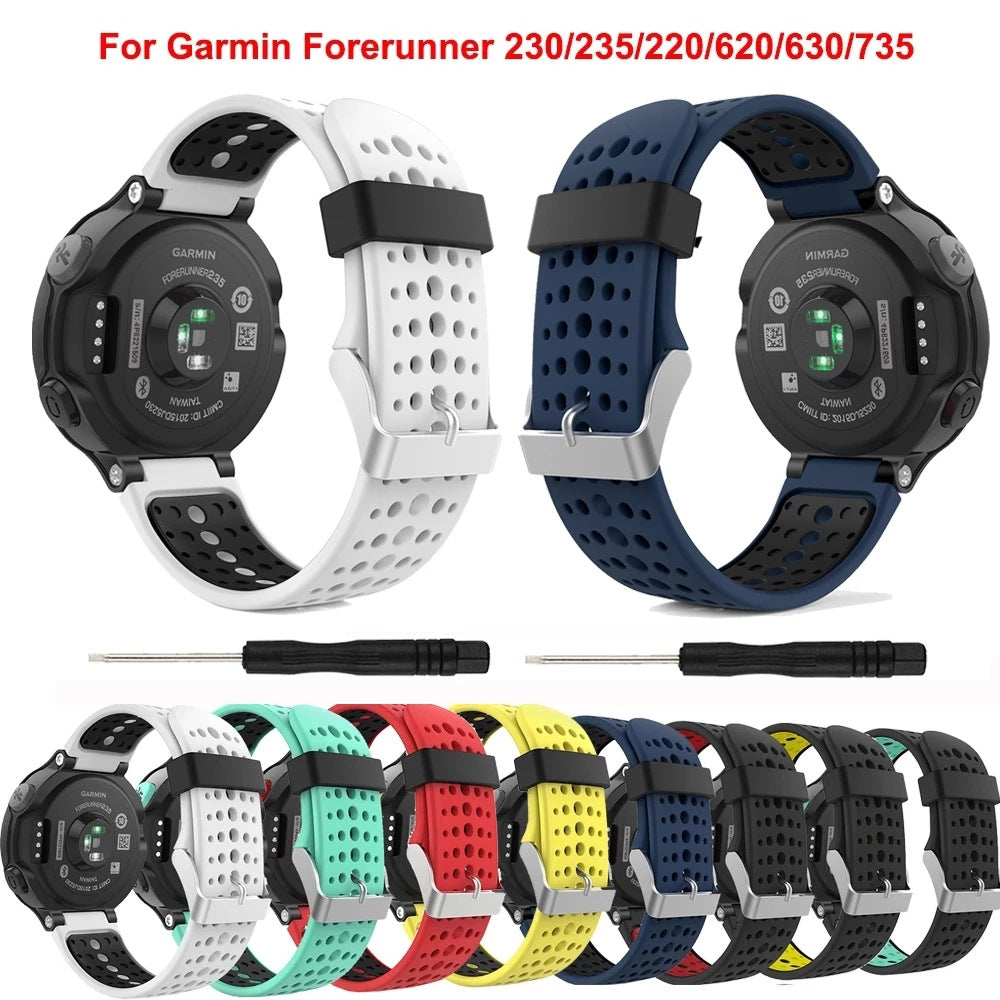 Garmin Forerunner 235/235Lite Watch Band Soft Silicone Replacement Strap for Garmin Forerunner 235/220/230/620/630/735 Smartwatch