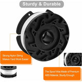 Trimmer Line Spool for Black and Decker Trimmers, 6-pack Trimmer Line Spools with 1 Spool Guard and 1 Spring - Top-Down View
