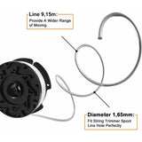 Trimmer Line Spool for Black and Decker Trimmers, 6-pack Trimmer Line Spools with 1 Spool Guard and 1 Spring - 45-Degree Angle
