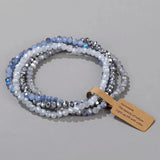 Pieces Set Faceted Glass Beads Stretch Bracelet Impacted Glass Beads Multicolor Elastic Beads Handmade E Bracelet Jewelry ASL70055A
