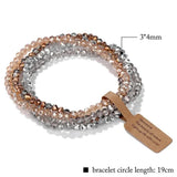Pieces Set Faceted Glass Beads Stretch Bracelet Impacted Glass Beads Multicolor Elastic Beads Handmade E Bracelet Jewelry ASL70055A - 45-Degree Angle