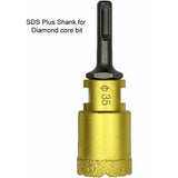 M14 external thread to SDS Plus internal thread and internal triangle adapter for drill grinder, from DEBUNS - Side View