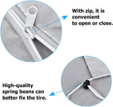 Tire Storage Cover, Universal Tire Cover for 4 Tires, Car Spare Tire Tire Storage Bag Case Protection (Silver) - Side View