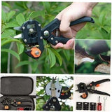 Professional Grafting Scissors Garden Scissors Tree Grafting Pliers Garden Grafting Kit for Trees (Black Cloth Bag + Rubber Band + Membrane) - Front View