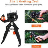 Professional Grafting Scissors Garden Scissors Tree Grafting Pliers Garden Grafting Kit for Trees (Black Cloth Bag + Rubber Band + Membrane) - Top-Down View