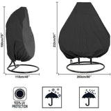 Barsinfi Oxford Zipper Hanging Chair Cover 190 X 115 Cm Waterproof Cover for Garden and Outdoor Furniture 190 X 115 Cm_max - 45-Degree Angle