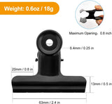 12-pack large black binder paper clips / metal hinge clip Fi - Front View
