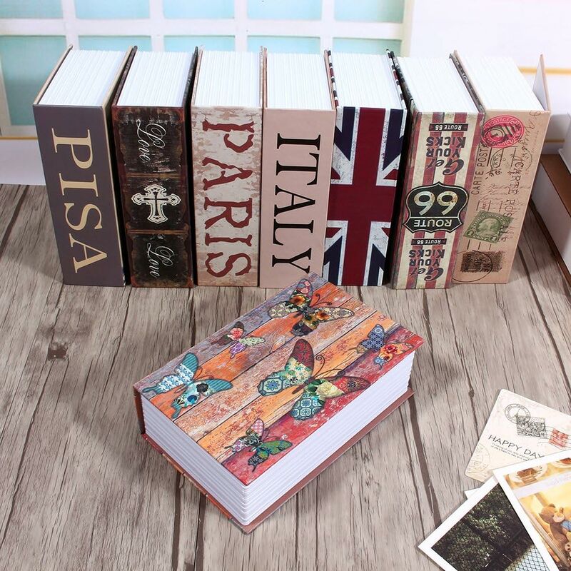 Creative Dictionary Book Safe, Book Shaped Hidden Secret Storage Safe, Secret Hiding Place for Money, Jewelry, Passport (Butterfly)