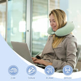 Travel Pillow Neck Pillow Memory Foam Travel Pillows Head Support Pillow for Airplane Train Car Office Travel Essential Flight Pillows for a Long Time Gray Gr Green One Size - Rear View