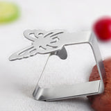 INF Butterfly-Shaped Cloth Clips / Cloth Holders, 4-pack Silver - Front View
