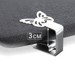 INF Butterfly-Shaped Cloth Clips / Cloth Holders, 4-pack Silver