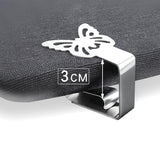 INF Butterfly-Shaped Cloth Clips / Cloth Holders, 4-pack Silver - Top-Down View