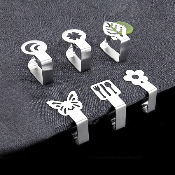 INF Butterfly-Shaped Cloth Clips / Cloth Holders, 4-pack Silver
