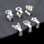 INF Butterfly-Shaped Cloth Clips / Cloth Holders, 4-pack Silver