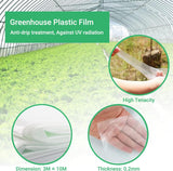 (Special Offer) 2x6m Polyethylene Greenhouse Film, Transparent, Extra Thick Garden Film for Foil Tunnels 10 m - Side View