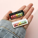 pcs MY SOCIAL BATTERY, Funny Social Mood Brooch Pin for 7 Days, Pin Funny Social Battery Brooch Badge Mood Pin Badge Cute - Rear View