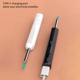 ST 1080P Wireless Ear Cleaning Otoscope Ear Cleaning Tool Black 8 PCS Set - Close-Up Angle