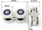 Set of 2 rollers for sliding glass doors