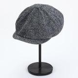 2023 Retro Newsboy Caps Men Octagonal Hats Peaky Blinders Newsbo Black
