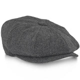 2023 Retro Newsboy Caps Men Octagonal Hats Peaky Blinders Newsbo Black