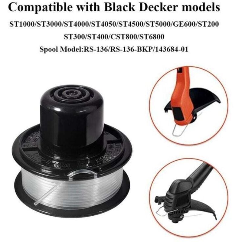 BLACK+DECKER Replacement Spool and Line for GL250/GL310/GL360 Models 11M x 1.6MM No.7 SAKA 18