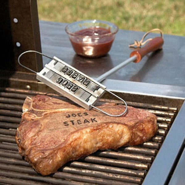 Printed Barbecue Wooden Handle Stamp Barbecue Meat DIY Steak