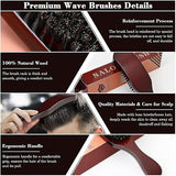 Hairbrush, 100% Boar Bristle, Soft Natural Boar Bristle for Women, Men and Kids, Daily Use, 360 Wave Brush for All Purposes
