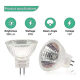 MR11 Halogen Bulbs (12-pack), GU4 Halogen Bulbs 12V 20W, MR11 GU4 Dimmable Bulbs for Ceiling Lighting - Perfect - Side View