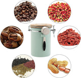 (Green) Coffee Container - Coffee Jar - 1.8L - Coffee Container Storage Jar - Coffee Container - Airtight Coffee Container with CO2 Valve - green green - Front View