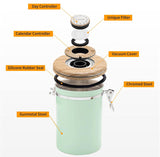 (Green) Coffee Container - Coffee Jar - 1.8L - Coffee Container Storage Jar - Coffee Container - Airtight Coffee Container with CO2 Valve - green green - 45-Degree Angle