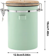 (Green) Coffee Container - Coffee Jar - 1.8L - Coffee Container Storage Jar - Coffee Container - Airtight Coffee Container with CO2 Valve - green green