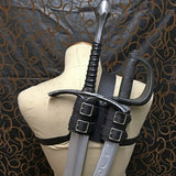Medieval Wizard Double Back Scabbard Sword Scimitar Set Viking Pirate Warrior Holster Cosplay Brown