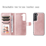 Compatible with Samsung S22 Magnetic 2-in-1 Phone Case/Wallet - Pink Pink gold Pink gold - Front View