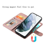 Compatible with Samsung S22 Magnetic 2-in-1 Phone Case/Wallet - Pink Pink gold Pink gold - Low Angle