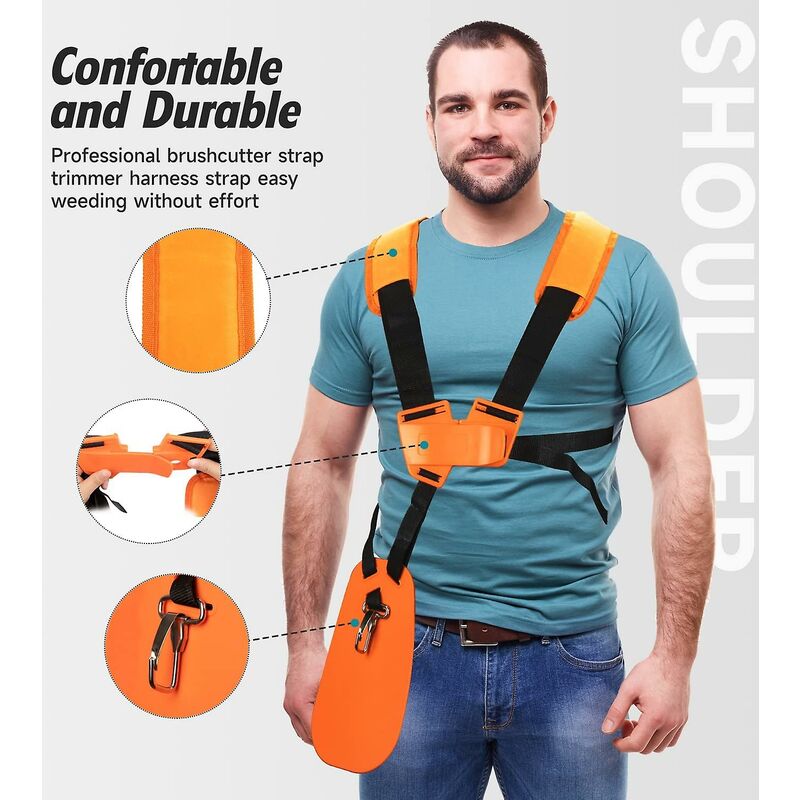 Universal Adjustable Comfort Double Strap Harness for Brushcutter Lawn Mower