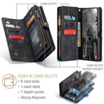 CaseMe Multi-Slot 2 in 1 Wallet Case Galaxy S25 Black