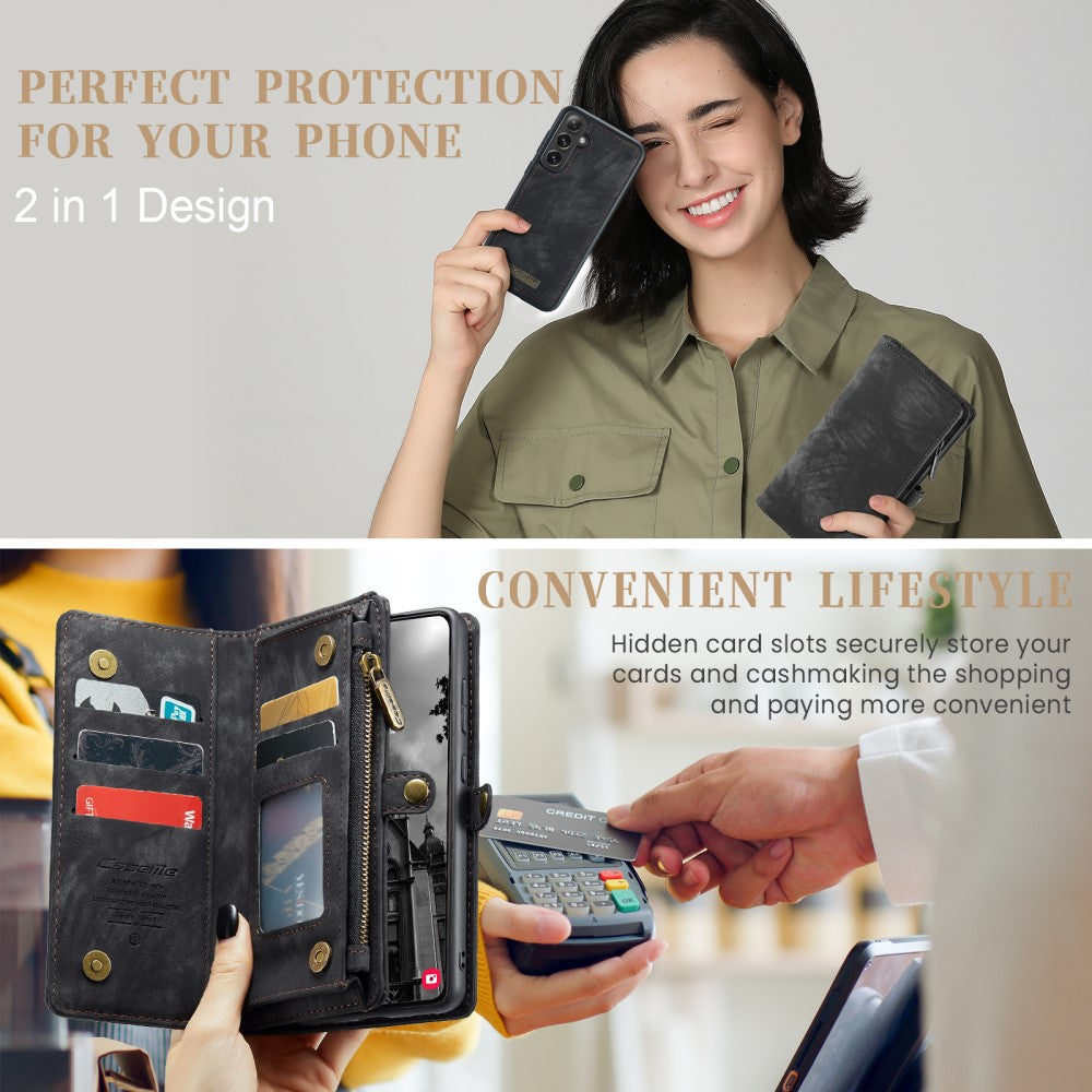CaseMe Multi-Slot 2 in 1 Wallet Case Galaxy S25 Black