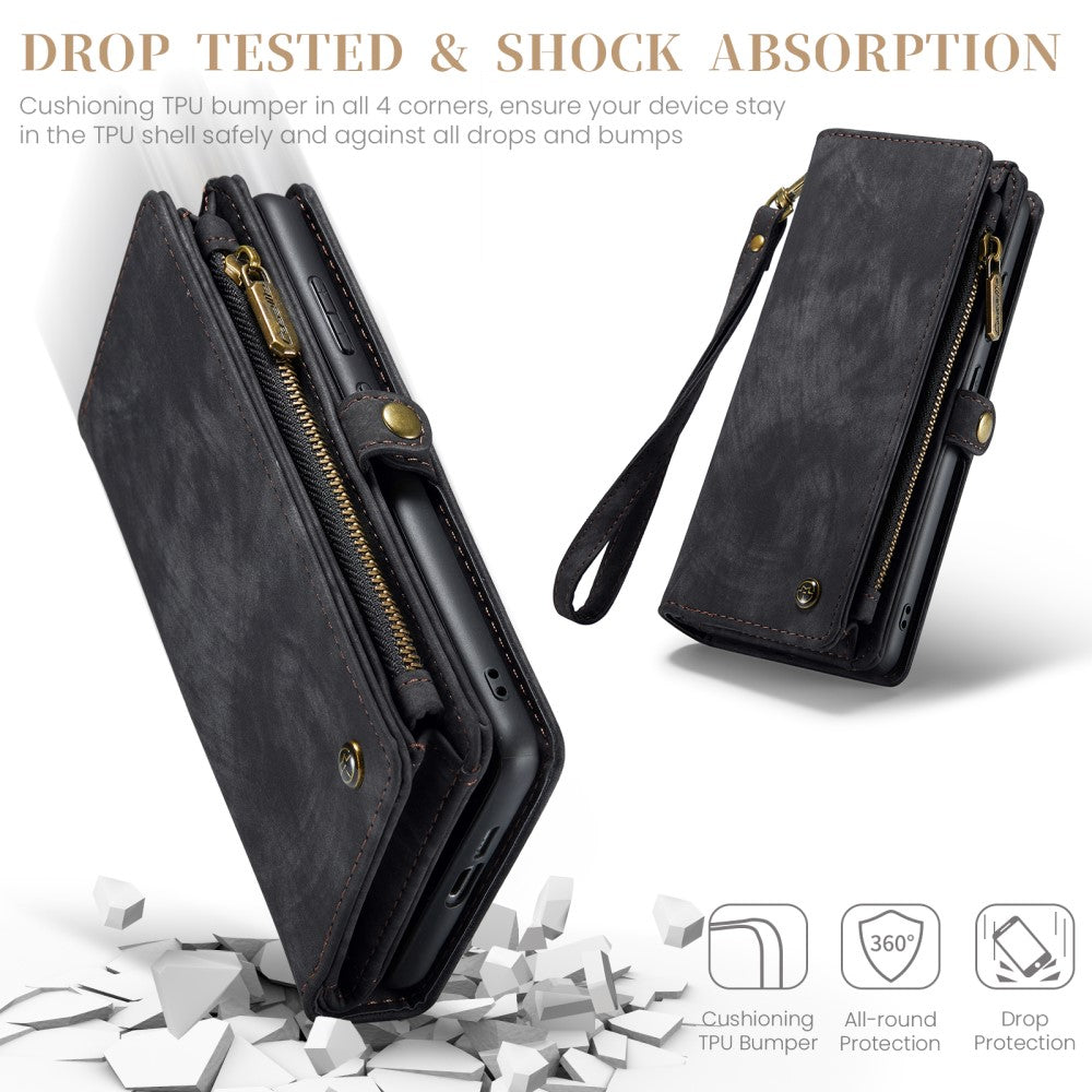 CaseMe Multi-Slot 2 in 1 Wallet Case Galaxy S25 Black