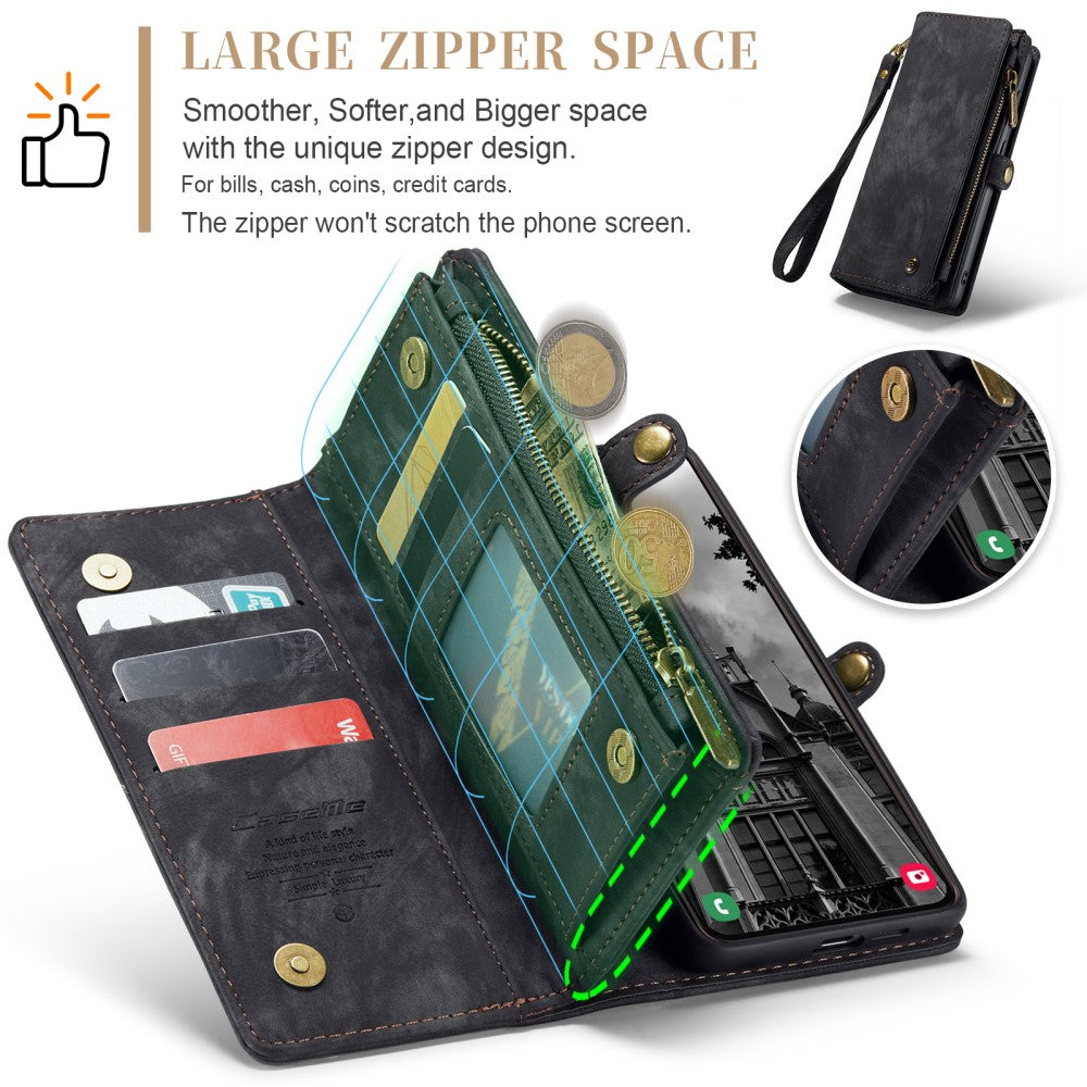 CaseMe Multi-Slot 2 in 1 Wallet Case Galaxy S25 Black