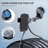 Car Phone Holder [Military Suction] Car Phone Holder 360° Suction Cup Fixed Car Phone Dashboard Portable Car Holder Universal Car GPS_max - Side View