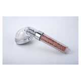 Large white three-speed switch F three-stage adjustable transparent shower head suitable for bathroom, home - Front View