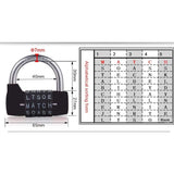 Combination Lock, Code Lock, Waterproof and Rustproof Combination Lock for Families, Schools, Businesses, Cabinets and Other Places (5 Letter Lock) - Top-Down View