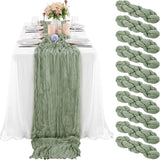 1st Cheesecloth Table Runner Loose-woven Table Runner LIGHT GREEN Light Green